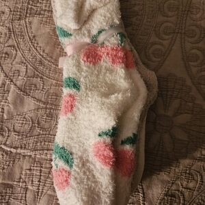 Cozy Pink and Green Cherry Patterned Socks 3 Pairs!🍒❤️